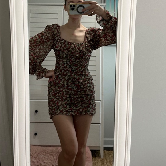 Lush Y2K Boho Floral Print short mini Dress, Women's size S - Picture 5 of 12